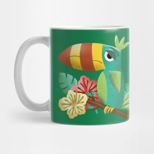 Toucan Tropical Bird with Hibiscus Flowers Mug